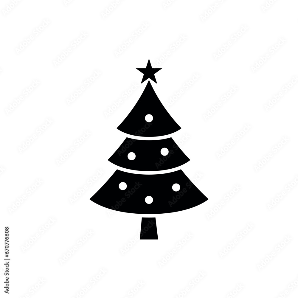 Christmas Tree Icon Vector Design Template Christmas Tree Icon Vector Design Template