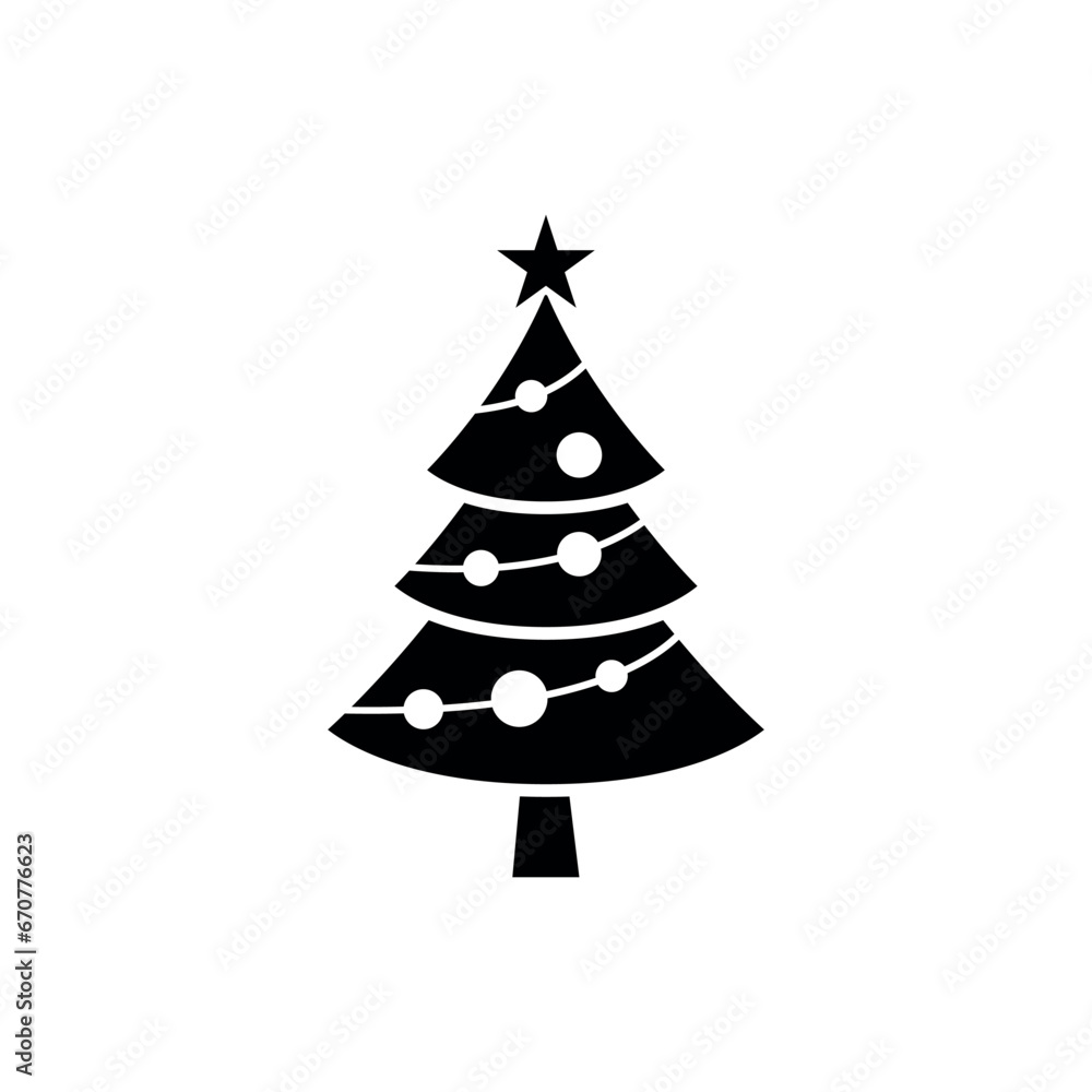 Christmas Tree Icon Vector Design Template Christmas Tree Icon Vector Design Template