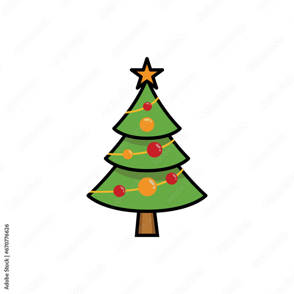 Christmas Tree Icon Vector Design Template