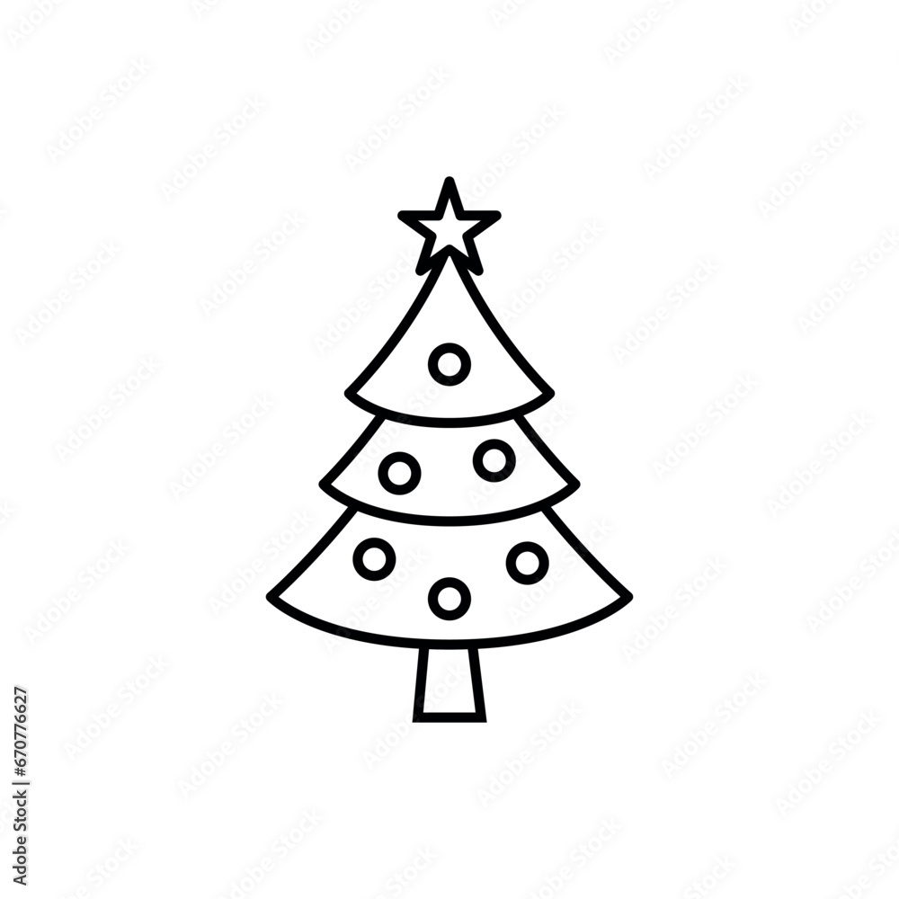 Christmas Tree Icon Vector Design Template Christmas Tree Icon Vector Design Template