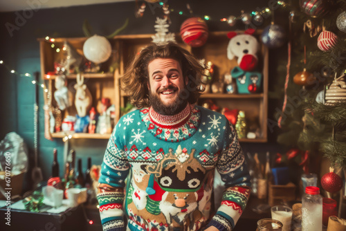 Ugly sweater party christmas holidays photo