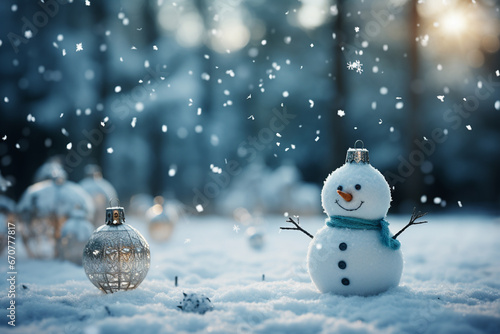 Christmas toy snowman holiday gift decoration white cute love winter celebration isolated object happy snow © Syed Qaseem Raza