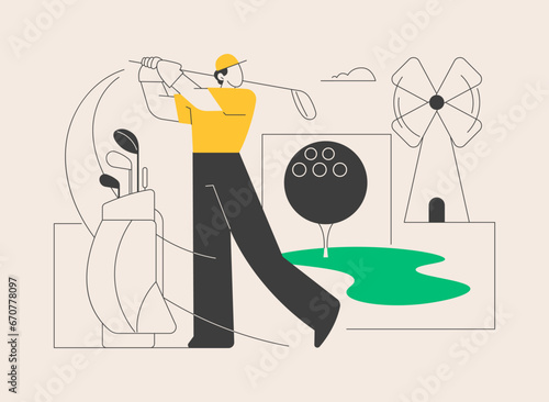 Golf abstract concept vector illustration.