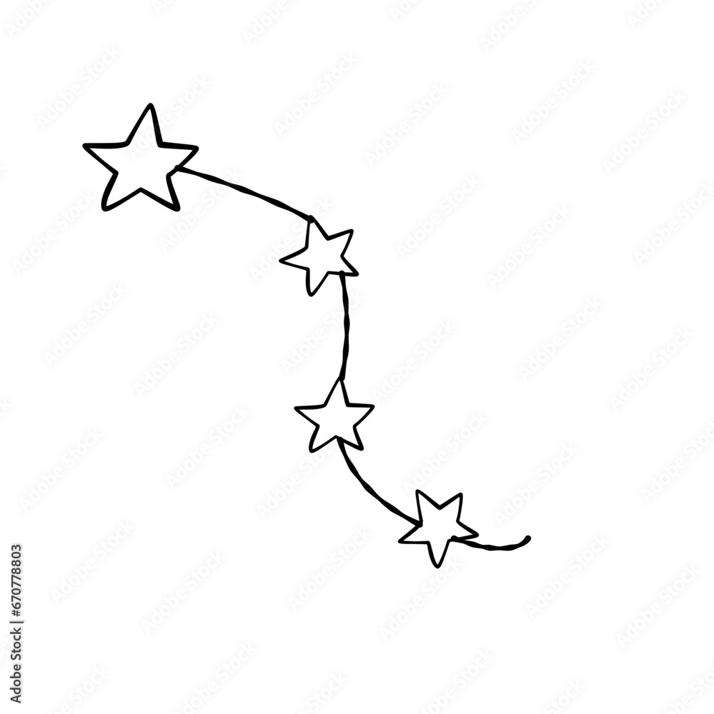 Doodle star with string
