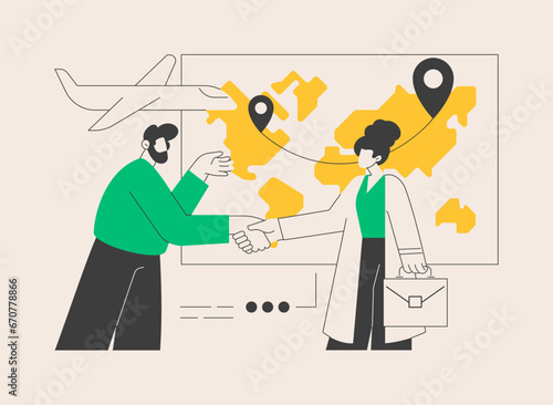 Expat work abstract concept vector illustration. © Visual Generation