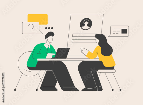 Job interview abstract concept vector illustration.