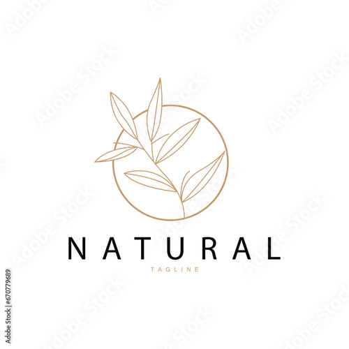 Fototapeta Naklejka Na Ścianę i Meble -  Minimalist Feminine Botanical Flower Beauty Line Plant Logo, Design Vector illustration