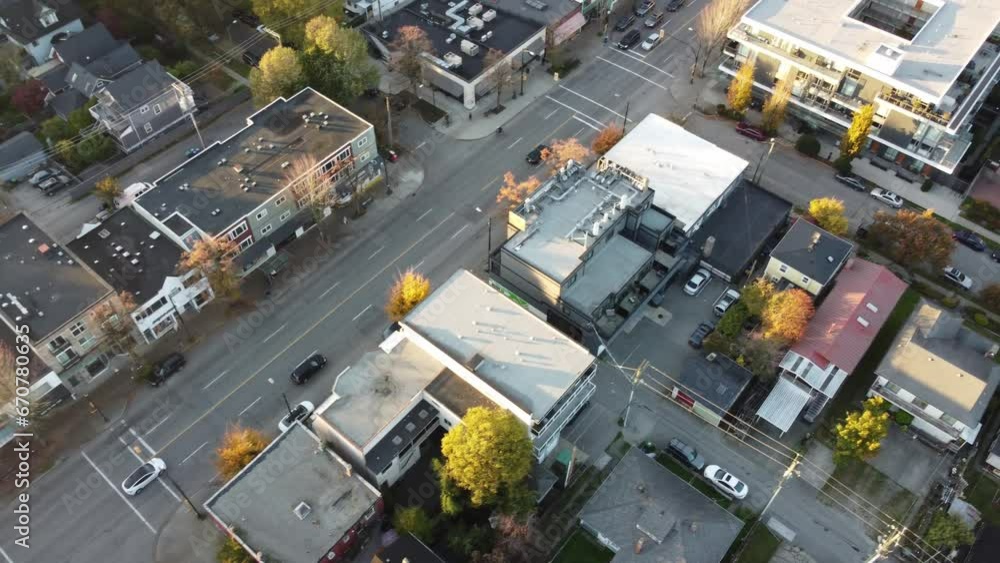 Rooftop Romance: Captivating aerial views of affectionate neighborhood in autumn Rooftop Romance: Captivating aerial views of affectionate neighborhood in autumn