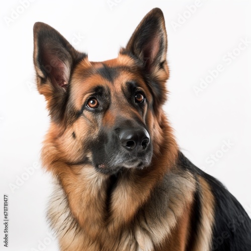 german shepherd portrait isolated on white background photo