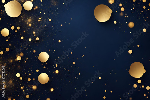 background with stars, Blurred glitter lights background, A black background with gold sparkles and a dark blue background. © muzamil