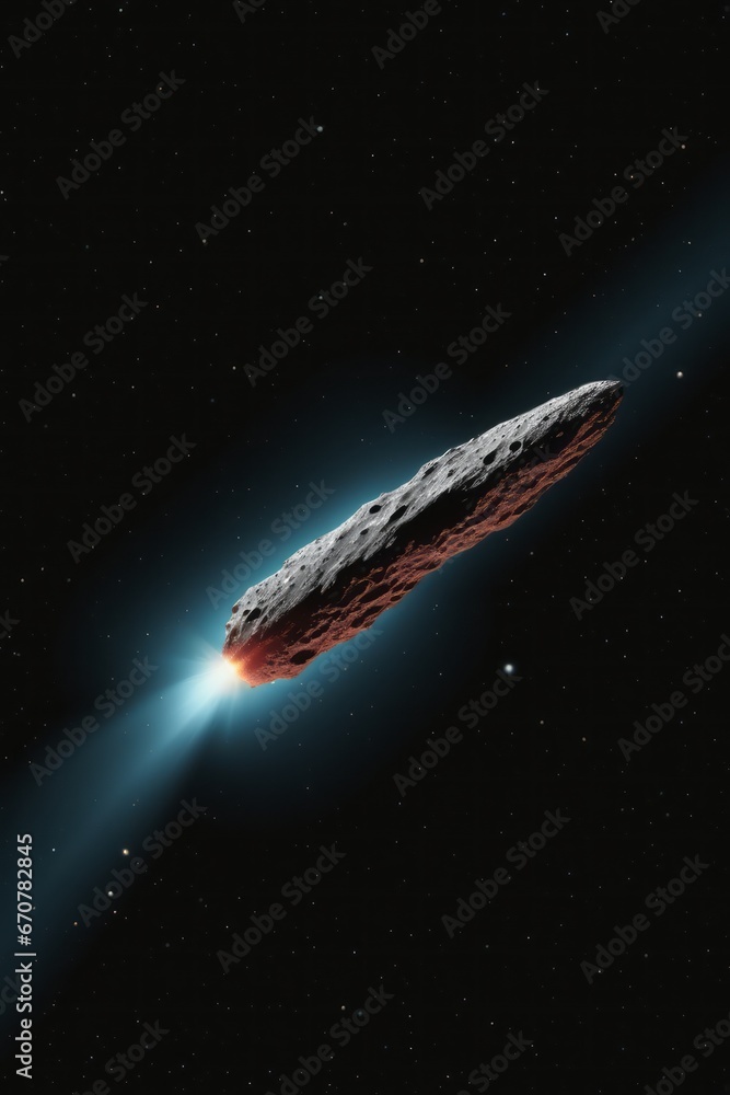 Obraz premium Comet/asteroid/meteor in space