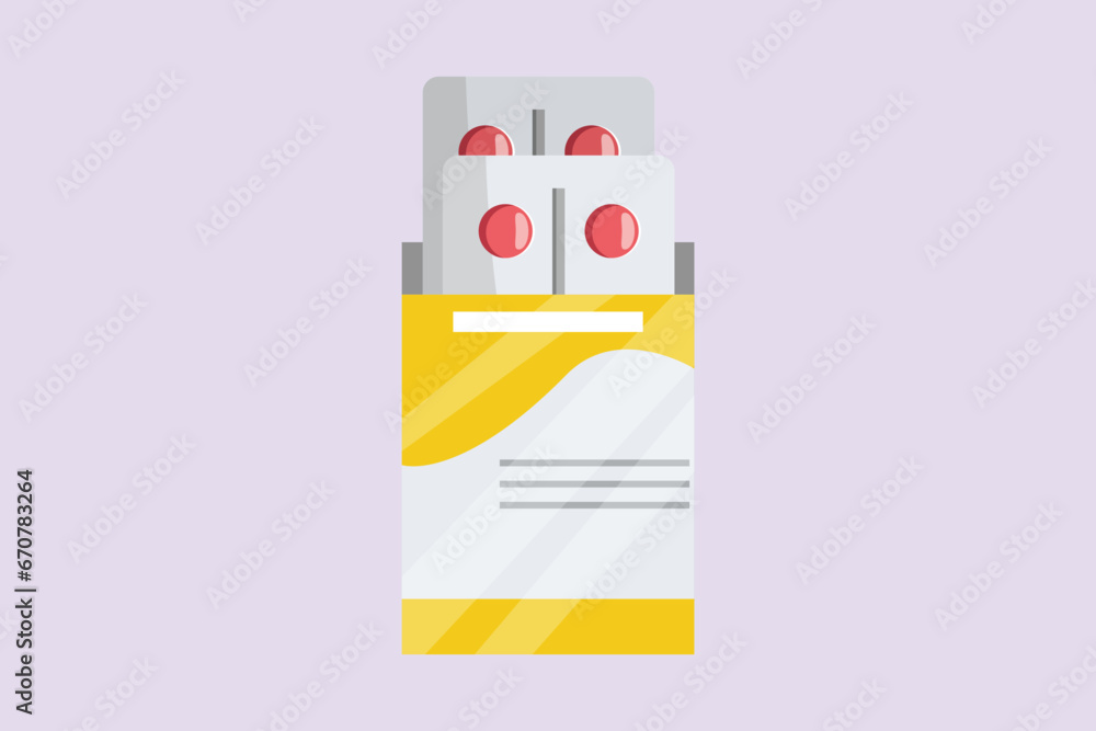 Pharmaceuticals and medication. Medical concept. Colored flat vector illustration isolated.