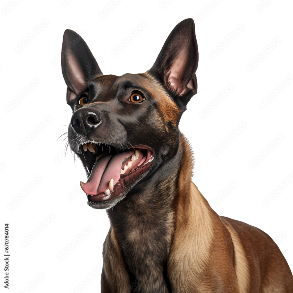 Belgian Malin dog on transparent background