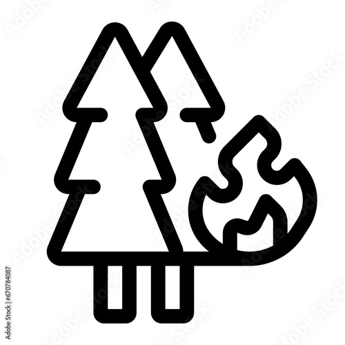 Forest Fire Line Icon