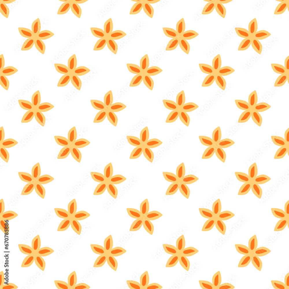 Botanical floral pattern design with flower motif. nature decorative background in flat style. repeat and seamless vector for wallpapers, wrapping paper, packaging, printing business, textile, fabric