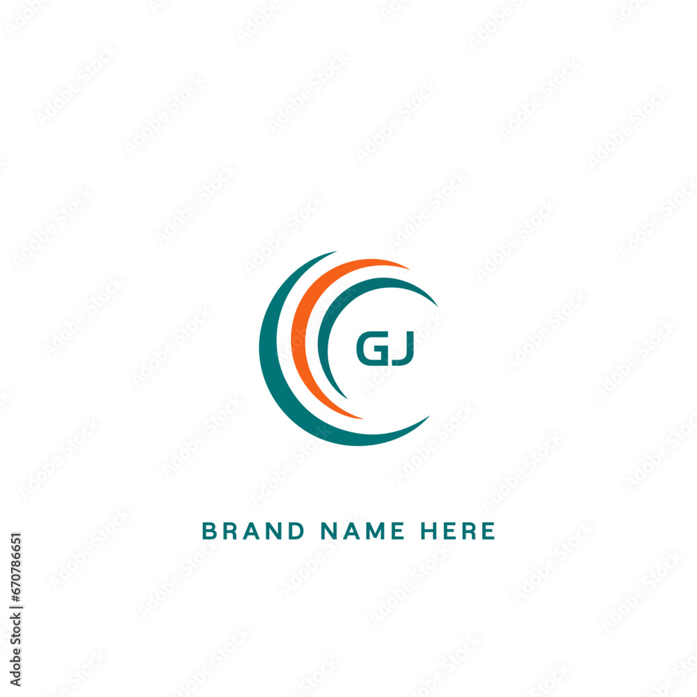 GJ G J letter logo design. Initial letter GJ linked circle uppercase monogram logo red and blue. GJ logo, G J design. GJ, G J 2 latter 