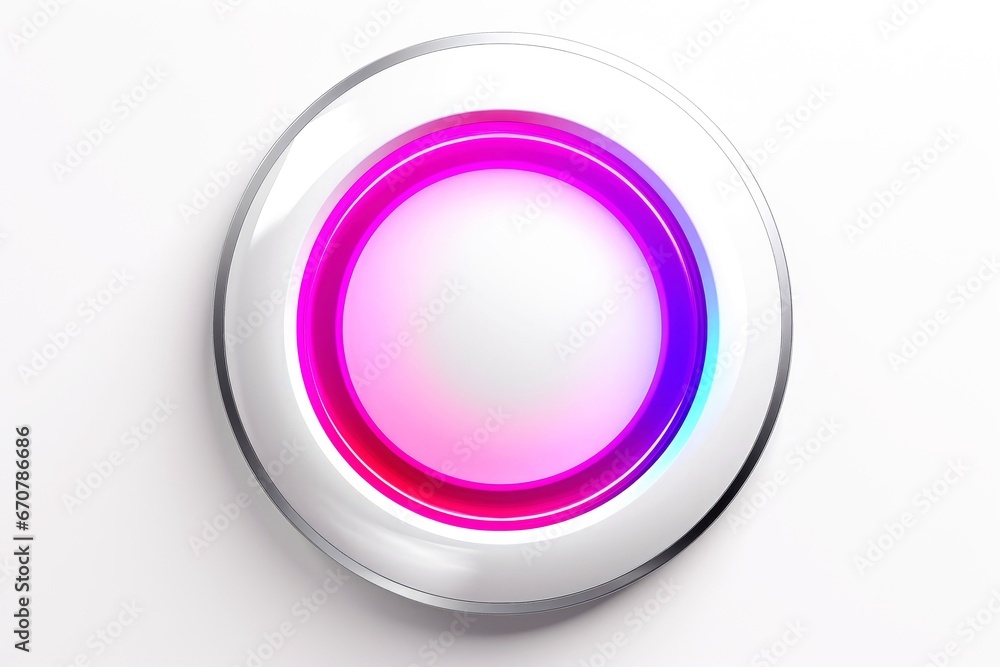 Abstract high tech multicolor button on white background Abstract high tech multicolor button on white background