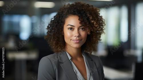 portrait of a businesswoman, professional woman in a meeting, business woman in a suit, professional hispanic woman in an office, Generative Ai