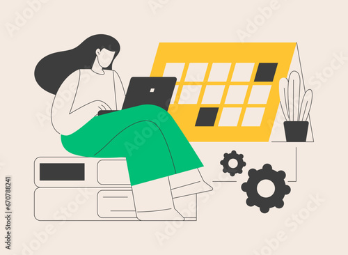 Revision week abstract concept vector illustration.