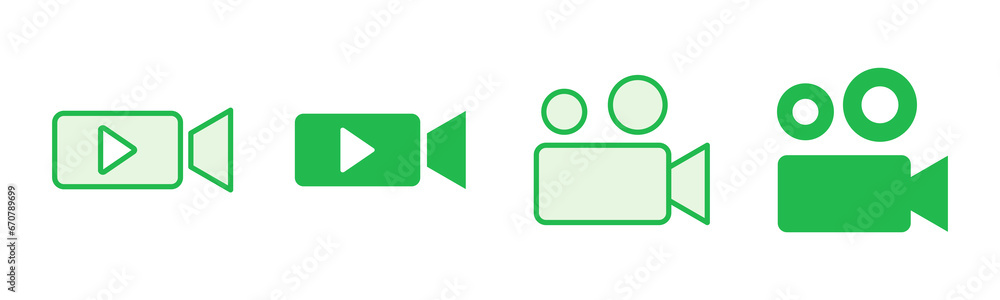 Video icon set. video camera icon vector. movie sign. cinema Video icon set. video camera icon vector. movie sign. cinema