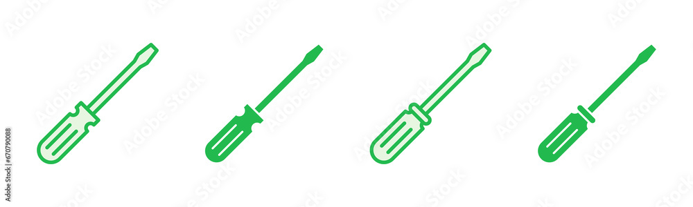 Screwdriver icon set. tools icon vector Screwdriver icon set. tools icon vector