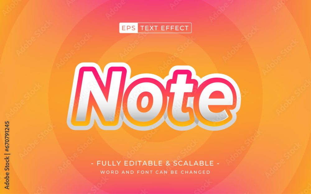 note editable text effect vector - memo word theme