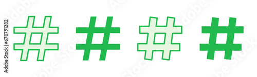 Hashtag icon set. hashtag symbol