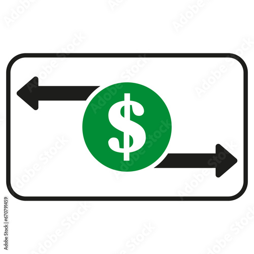Dollar banknotes payments icon. Vector illustration. EPS10.