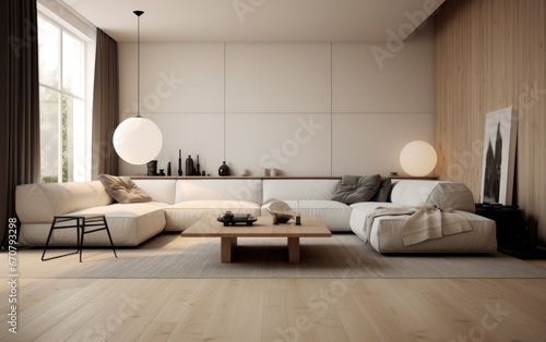 Minimalistic modern room interior photo