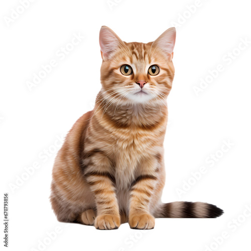 Cat sitting on transparent background © feng