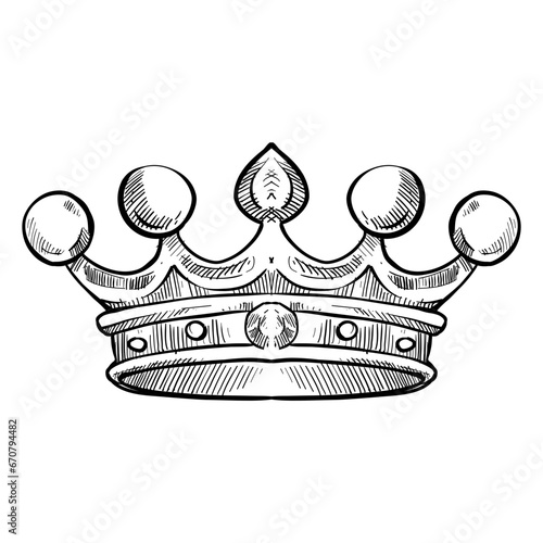 crowns hand drawn illustration