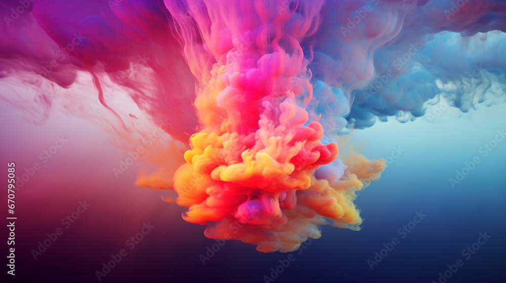Fototapeta premium Abstract rainbow smoke seamless pattern background 