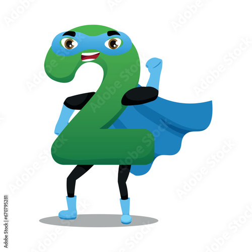 Figure Two in superhero costume on white background