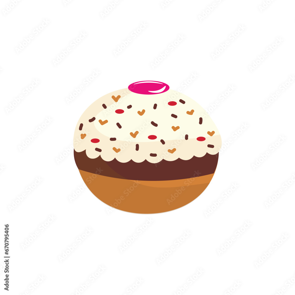 Sweet donut for Hanukkah on white background Sweet donut for Hanukkah on white background