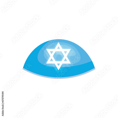 Jewish cap on white background