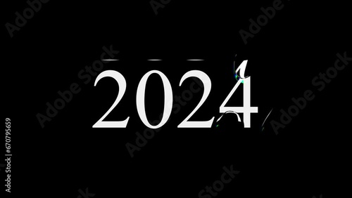 2024 Text animation in dark black background