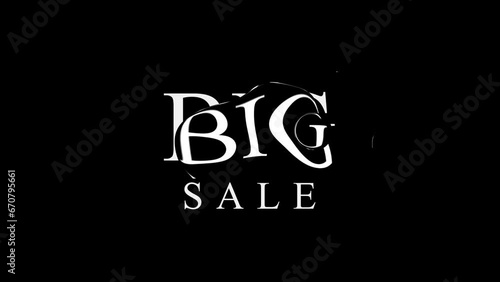 BIG Sale Text animation in black background