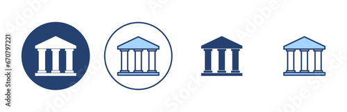Bank icon vector. Bank sign and symbol, museum, university