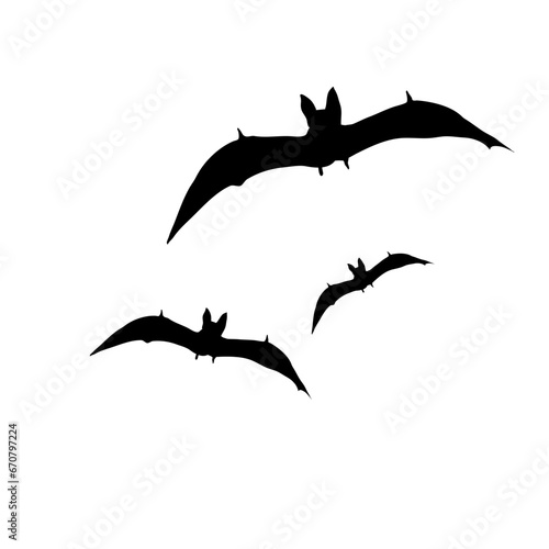 Flying bat silhouette