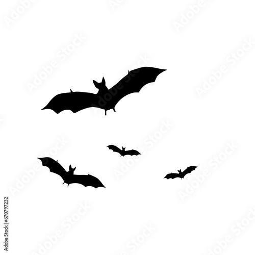 Flying bat silhouette