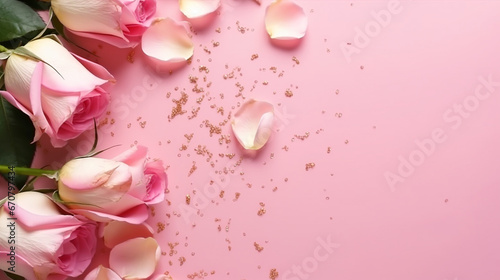 pink rose with water drops HD 8K wallpaper Stock Photographic Image 