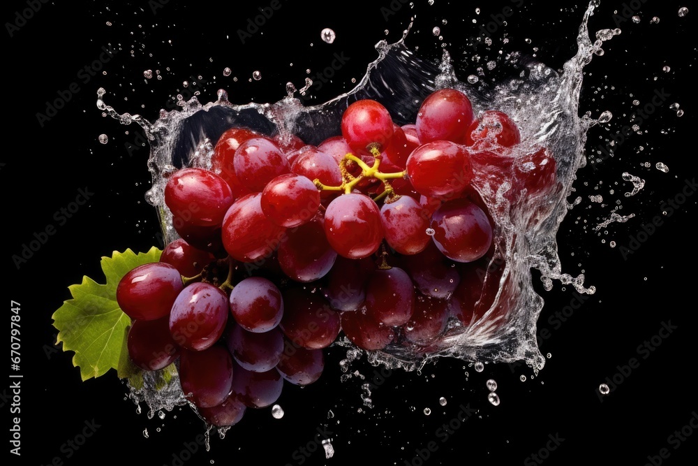 Illustration Depicting the Exhilarating Splash of Succulent Grapes