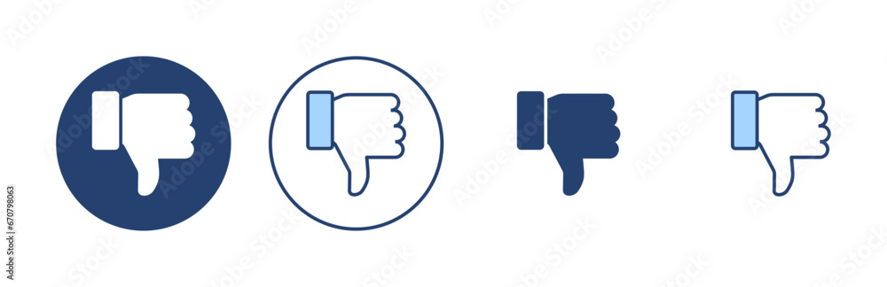 Dislike icon vector. dislike sign and symbol. Hand with thumb down Dislike icon vector. dislike sign and symbol. Hand with thumb down