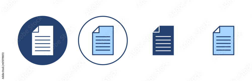 Document icon vector. Paper sign and symbol. File Icon Document icon vector. Paper sign and symbol. File Icon