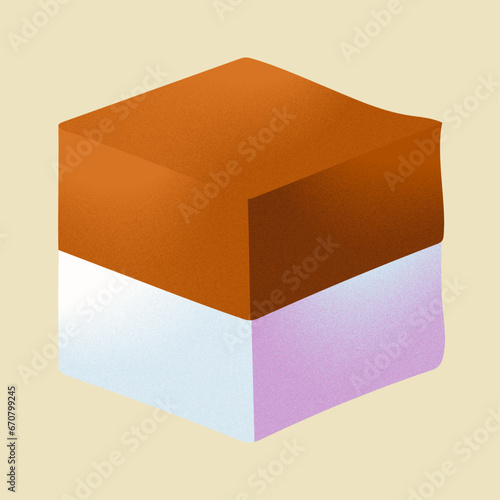 Indonesian traditional desserts. Bronw pudding cake sticker.