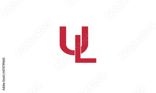 Alphabet letters Initials Monogram logo UL, UL