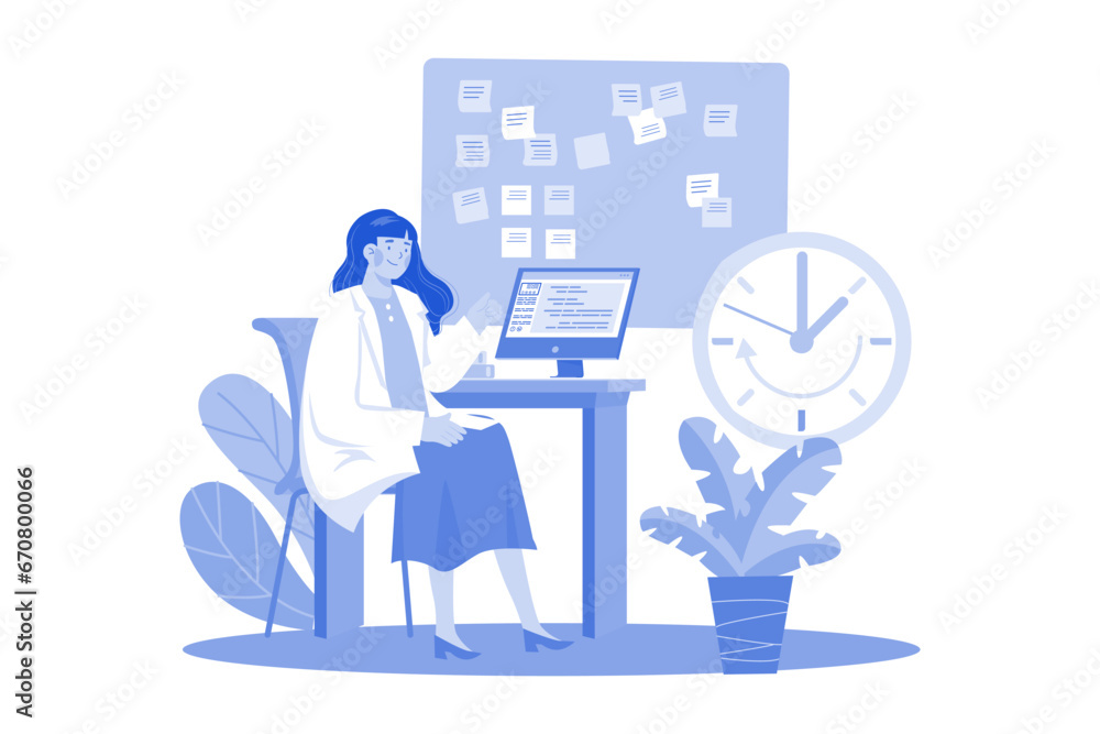 Fototapeta premium Doctor Checked His Schedule