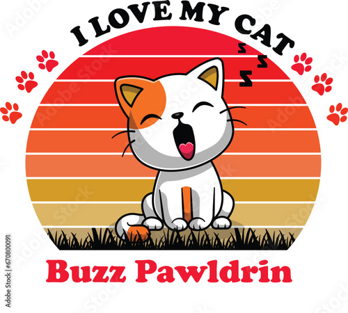 Canvastavla Buzz Pawldrin Is My Cute Cat, Cat name t-shirt Design