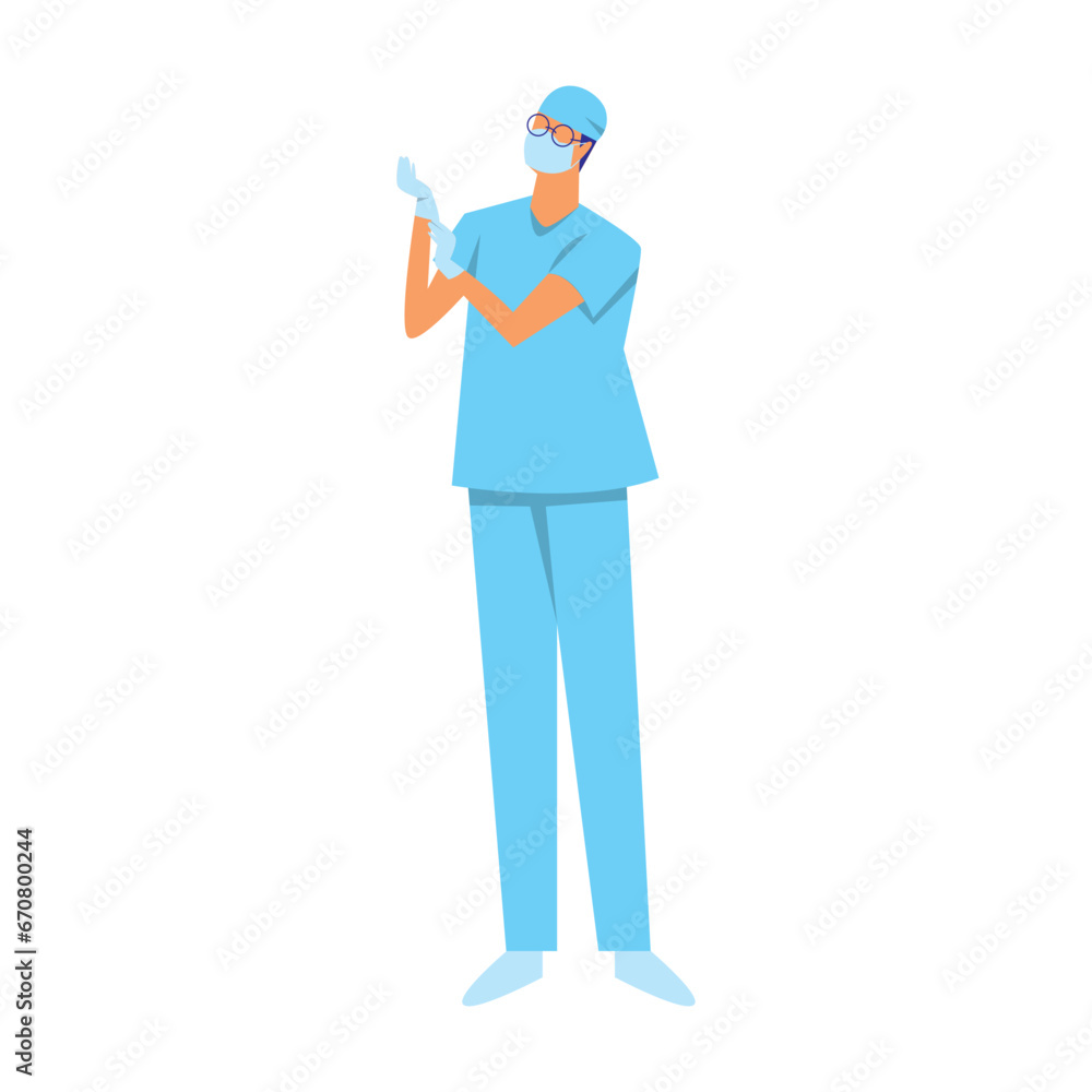 Illustration of Faceless Male Doctor Character Prepare for Surgery. Vector Design Illustration of Faceless Male Doctor Character Prepare for Surgery. Vector Design