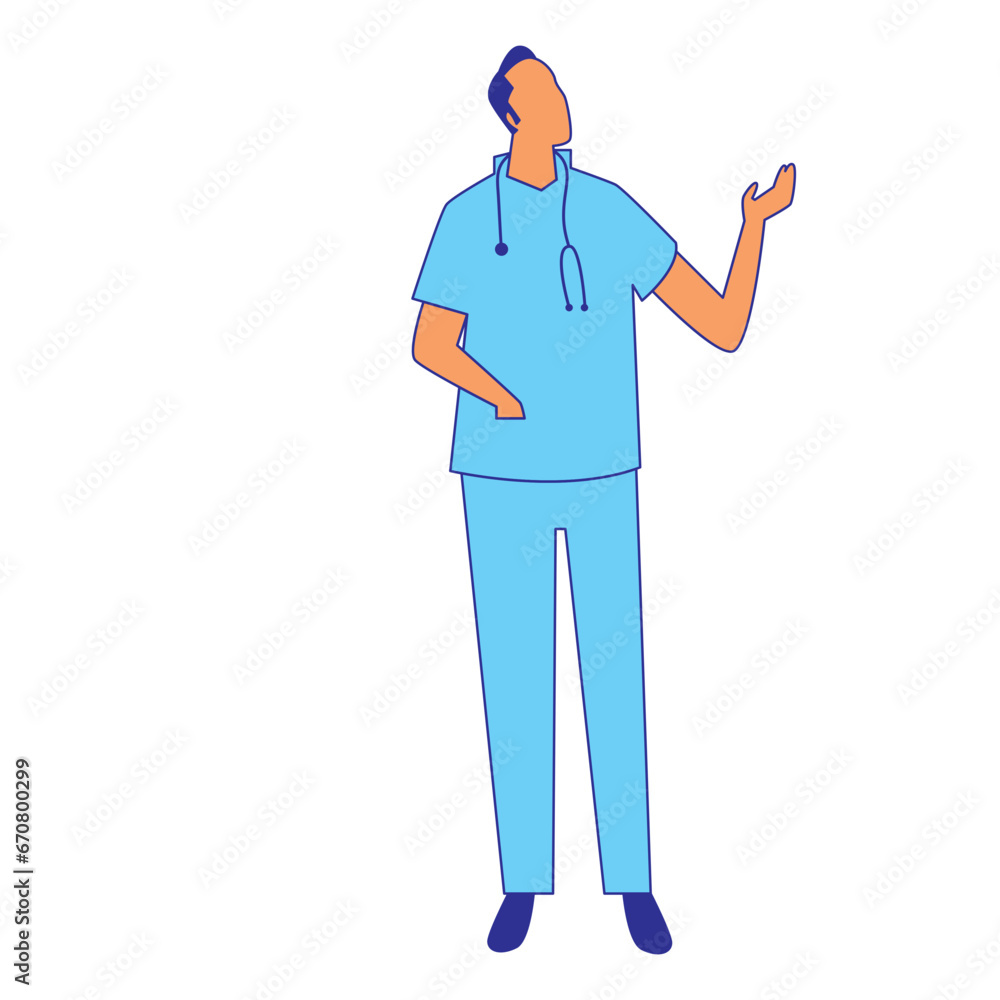 Illustration of Faceless Male Doctor Character Explaining Something. Vector Design Illustration of Faceless Male Doctor Character Explaining Something. Vector Design